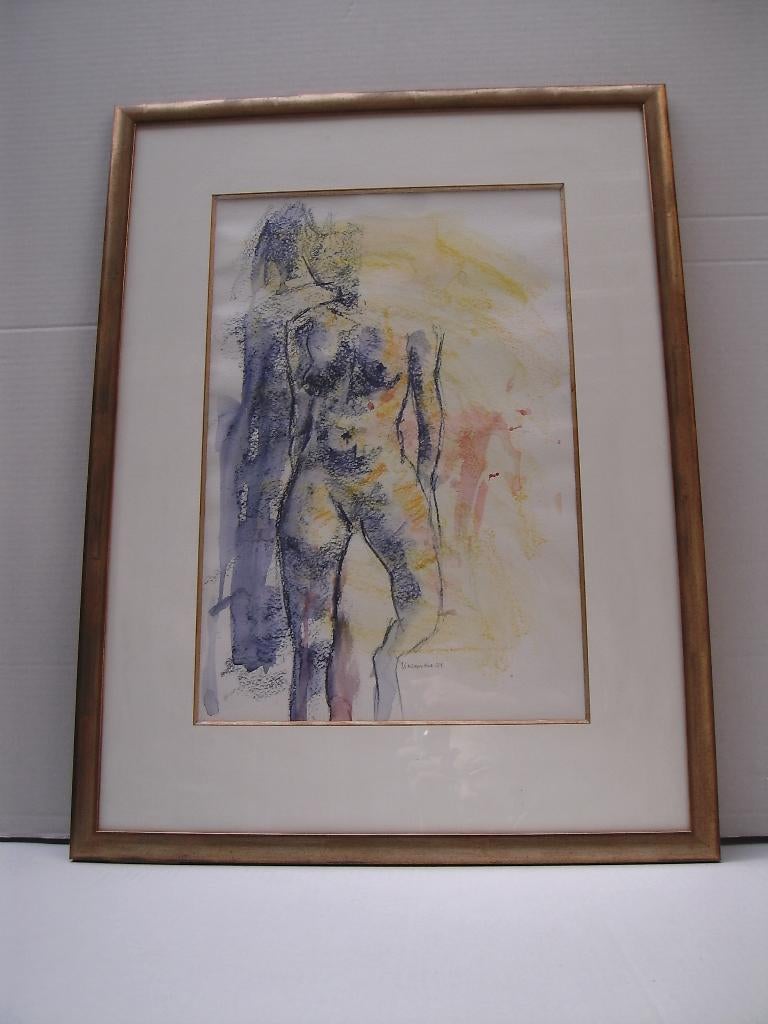 pen aquarel - staand naakt, Huis en Inrichting, Woonaccessoires | Wanddecoraties, Nieuw, Ophalen