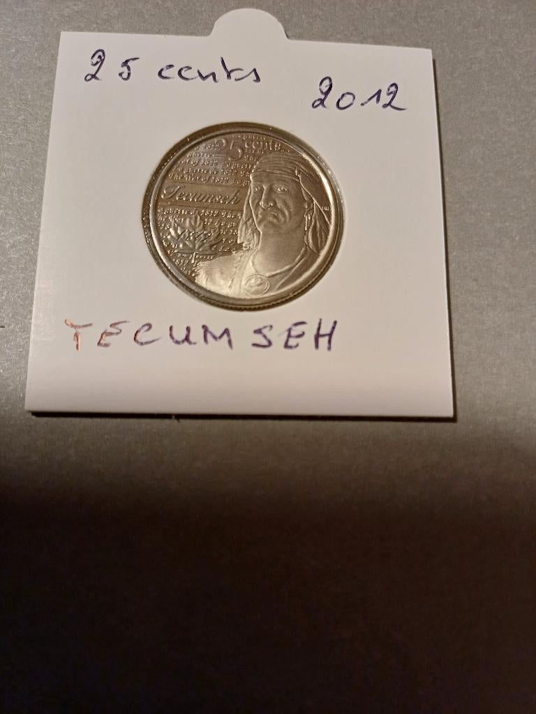 25 CENTS 2012 Canada  Tecumseh, Enlèvement ou Envoi, Monnaie en vrac