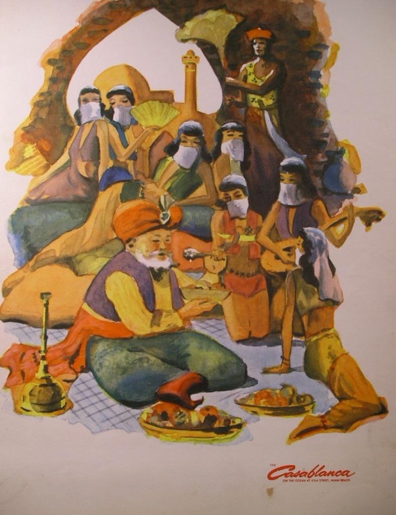 VINTAGE/MENU RESTAURANT CASABLANCA/MIAMI BEACH/ANNEES '80, Enlèvement ou Envoi, Utilisé, Autres types