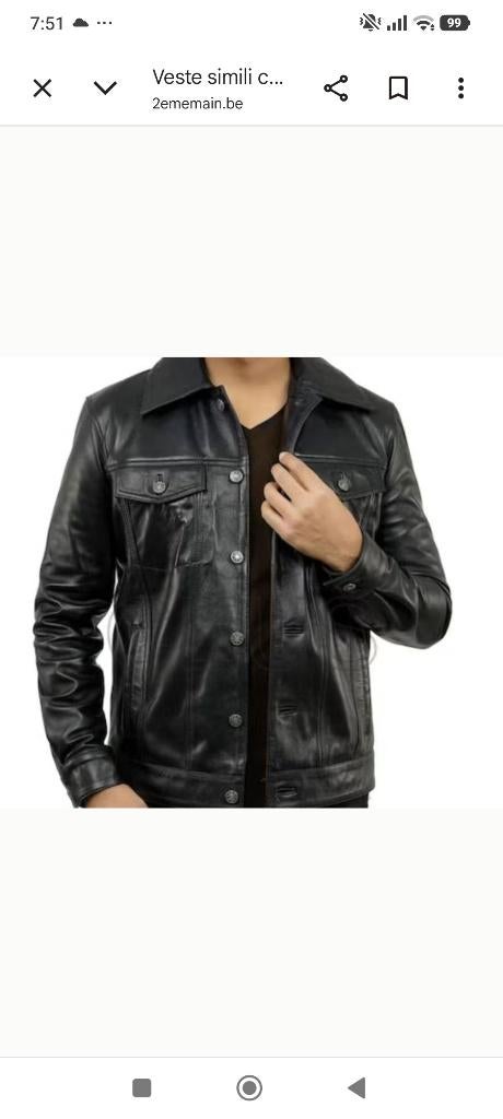 Veste semi cuir, Enlèvement, Comme neuf, Taille 36 (S), Noir