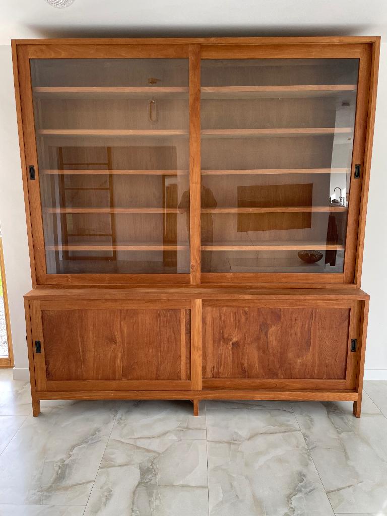 Teak vitrinekast, Huis en Inrichting, Ophalen, Zo goed als nieuw, Teakhout