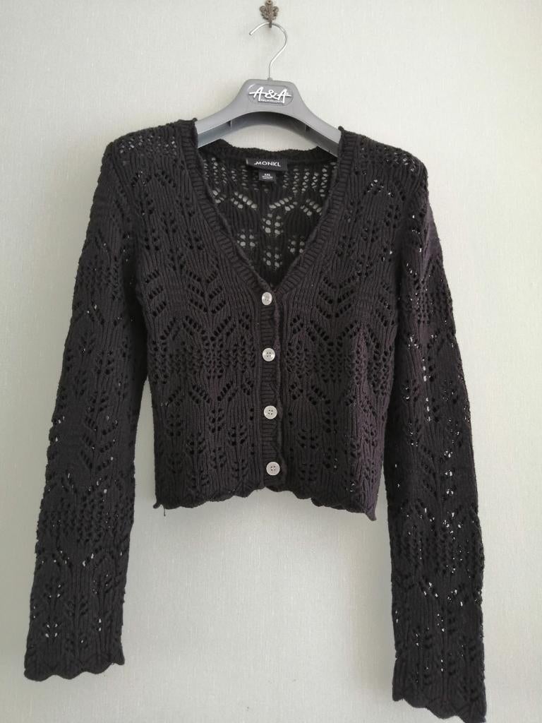 mooie gebreide gilet Monkl maat XXS, Monkl, Enlèvement ou Envoi, Taille 34 (XS) ou plus petite, Porté