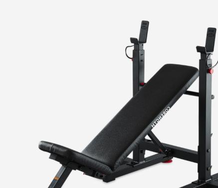 Fitness Bench Decathlon Domyos BM120 halter/fitnessbank, Pectoraux, Enlèvement, Centrale électrique, Comme neuf