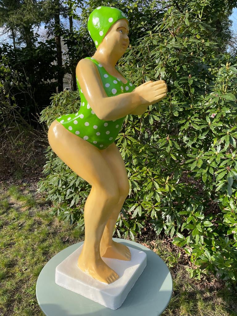 Duikende dame jacuzzi tuin, zwembad, vijver 115cm, Ophalen, Nieuw, Kunststof, Dierenbeeld