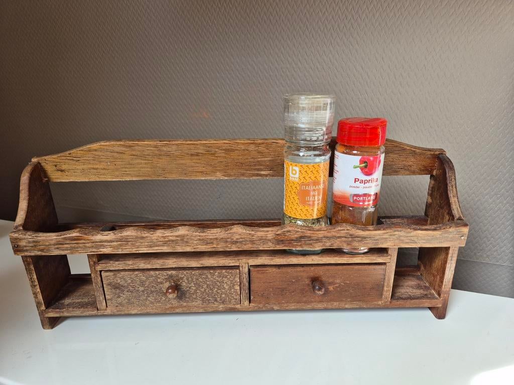 Étagère à épices vintage en bois, Enlèvement ou Envoi
