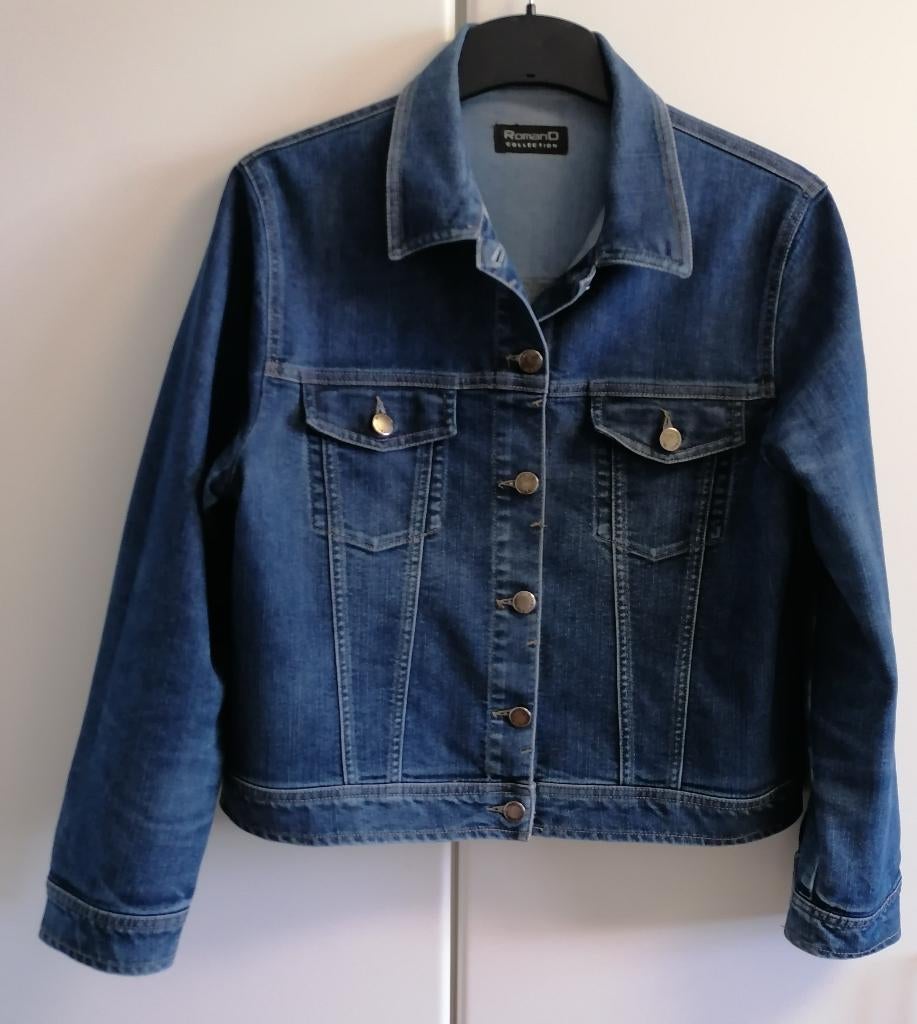 Blauw jeansvestje met kraag van Romano, maat 40, Kleding | Dames, Spijkerbroeken en Jeans, Ophalen of Verzenden, Zo goed als nieuw
