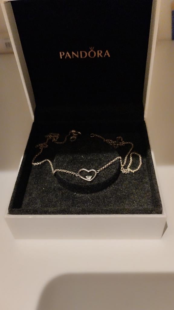 Ketting, Handtassen en Accessoires, Kettingen, Ophalen, Zo goed als nieuw, Met edelsteen, Zilver