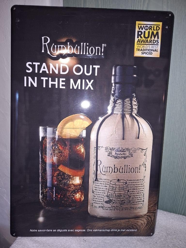 ijzeren reclame plaat Rum, eind 1900, Ophalen of Verzenden