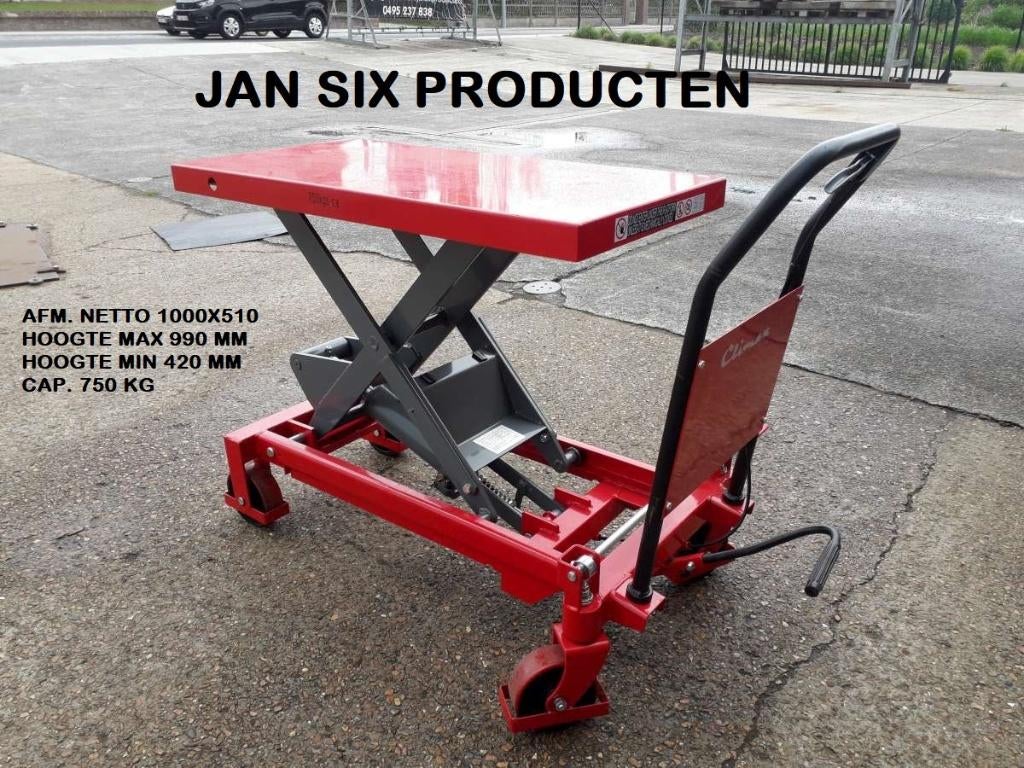 heftafel manueel verrijdbaar 750 kg maximum hoogte 990 mm, Ophalen, Nieuw