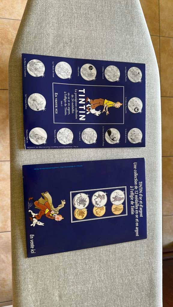 2 cartons publicitaires Tintin pour collectionneurs, Enlèvement ou Envoi, Tintin, Comme neuf