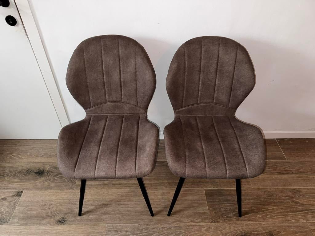 Chaises (lot de 2), Neuf, Tissus, Gris, Deux