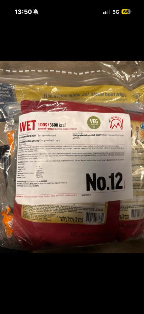 Ration suedoise, Enlèvement ou Envoi