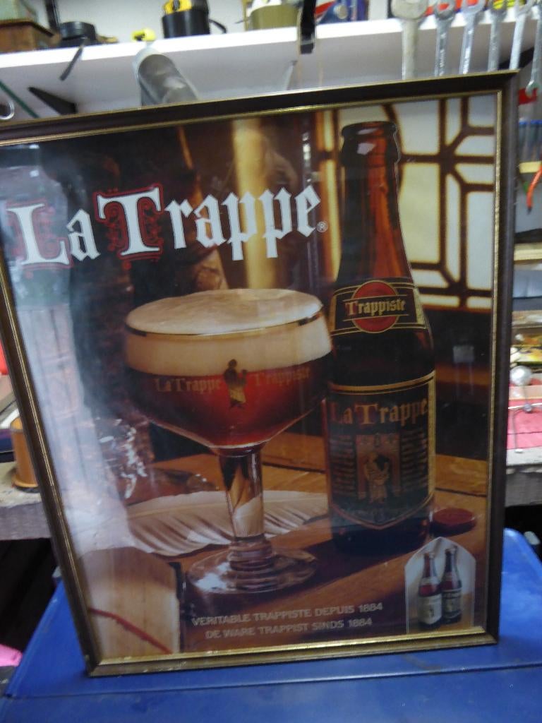 affiche trappiste la trappe  42 x 52, Collections, Enlèvement, Utilisé, Panneau, Plaque ou Plaquette publicitaire, La Trappe