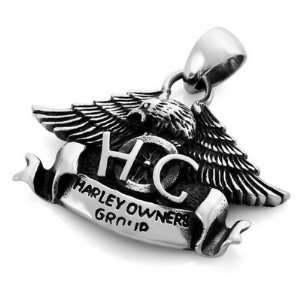Pendentif motard Harley Owners Group en acier inoxydable, Bijoux, Sacs & Beauté, Enlèvement ou Envoi, Neuf