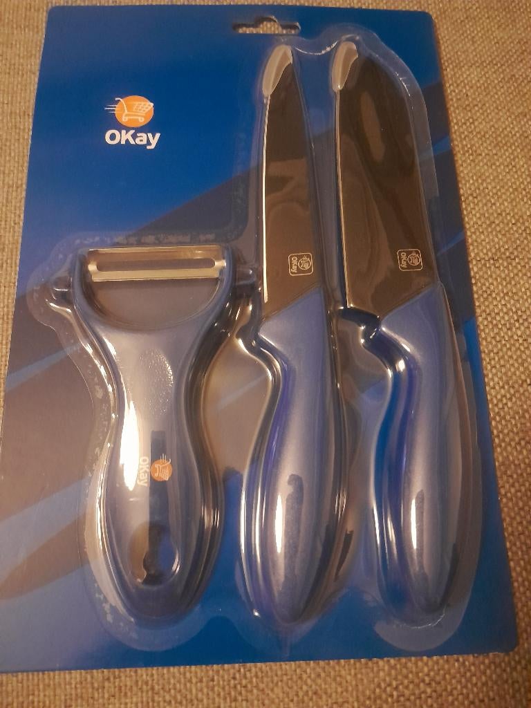 2 messen en aardappelschiller, Ophalen, Nieuw, Los bestek