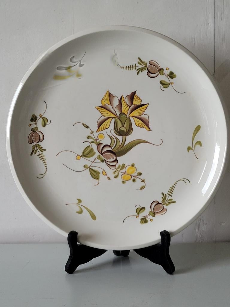 Plat à tarte Boch La Louvière /Bergerac/vintage/33cm diam, Antiquités & Art, Antiquités | Assiettes décoratives & Carrelages, Enlèvement ou Envoi