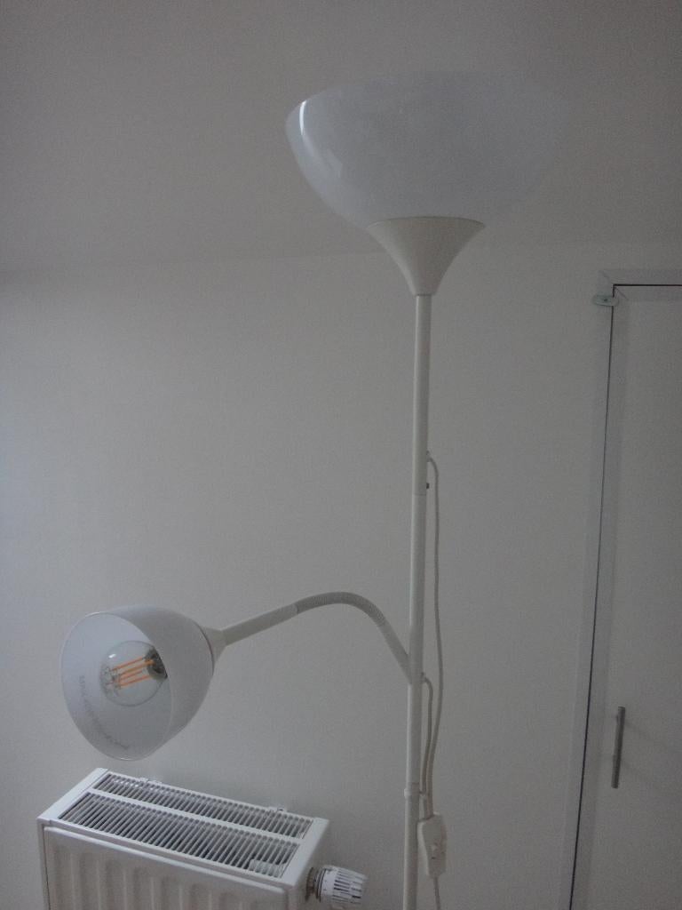 Vloerlamp, tafel, plank, Huis en Inrichting, Ophalen, Gebruikt, Glas