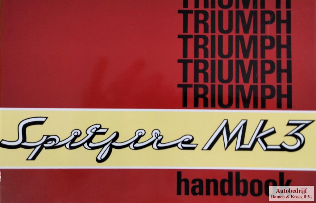 Handboek Triumph Spitfire MK3 instructieboekje, Ophalen of Verzenden