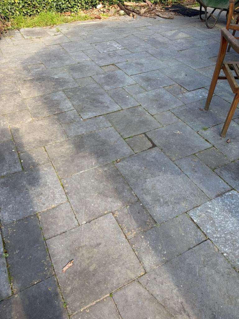 Terras tegels natuursteen, Tuin en Terras, Ophalen, Zo goed als nieuw