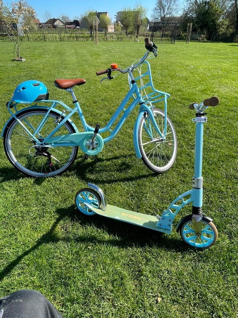 Meisjes fiets en step, Fietsen en Brommers, Ophalen, Gebruikt, 22 inch, Versnellingen