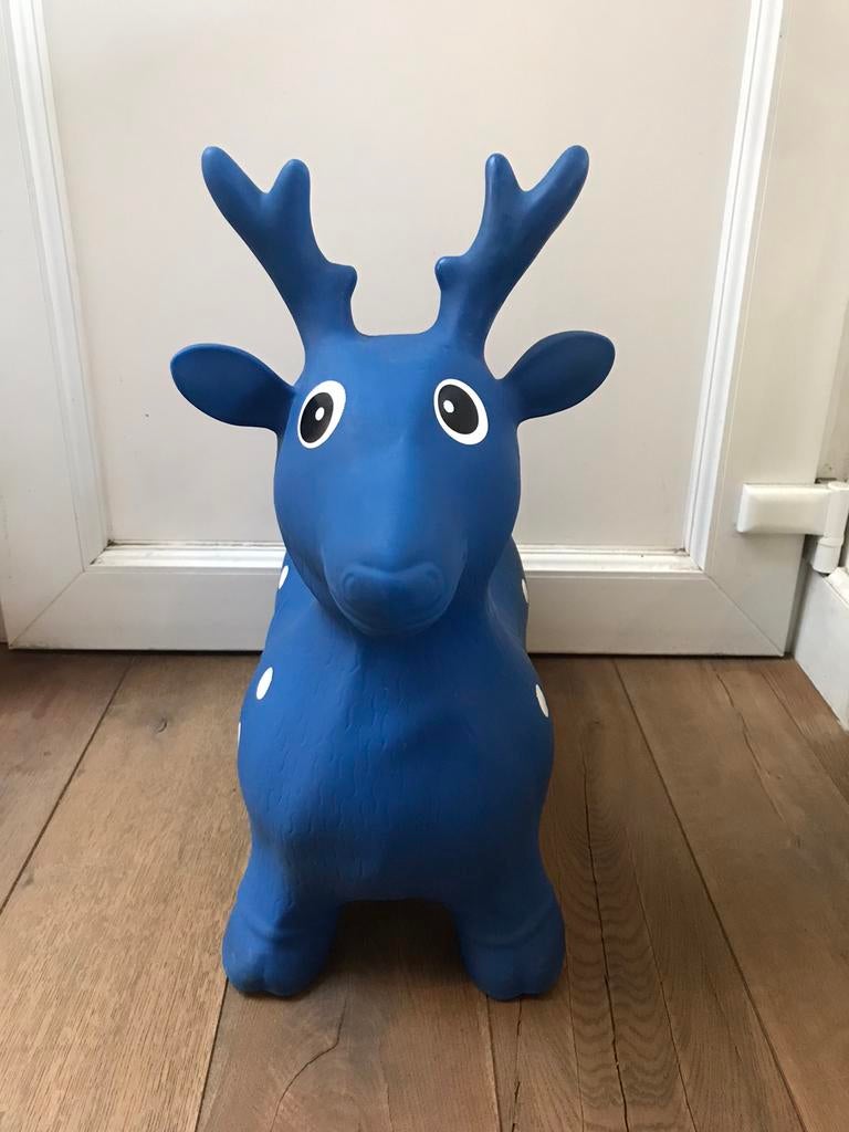 Blauw springdier, Kinderen en Baby's, Speelgoed | Buiten | Opblaasfiguren, Ophalen, Gebruikt