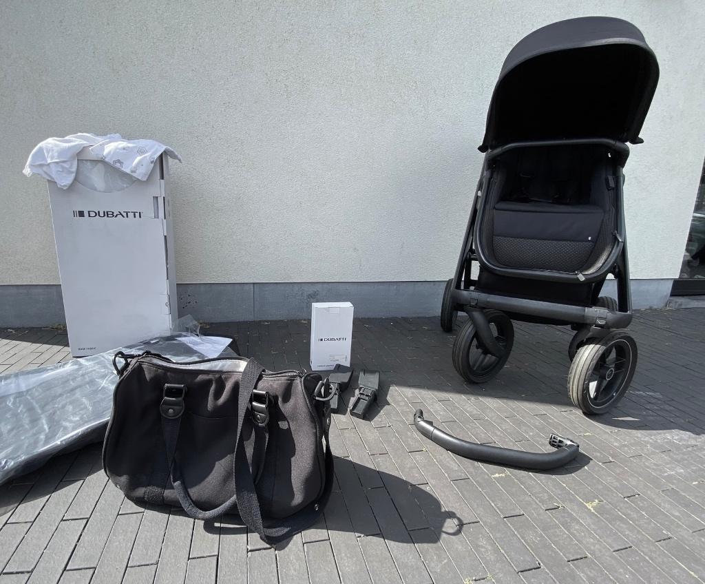 Dubatti kinderwagen zwart + maxi-cosi, Kinderen en Baby's, Ophalen, Kinderwagen, Overige merken, Verstelbare duwstang