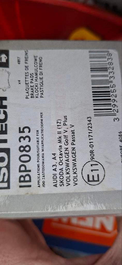 Plaquettes de frein Ar Vw audi skoda seat, Enlèvement ou Envoi, Seat