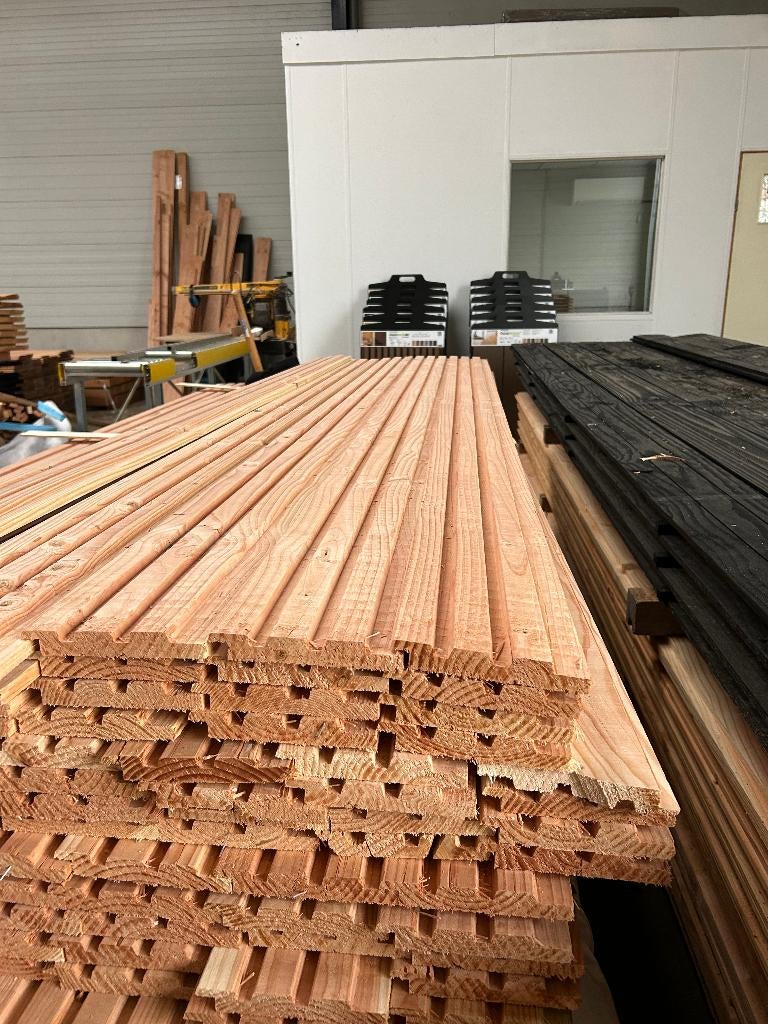 Douglas Rhombusprofielplank triple 2.1x14x250/300/400 cm, Jardin & Terrasse, Poteaux, Poutres & Planches, Neuf, Poutres, 250 cm ou plus