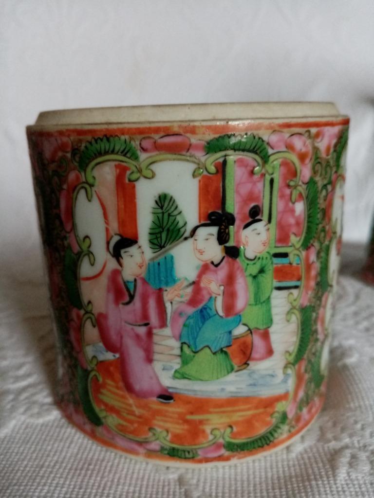 Eine  Chinese potten/bitong in Canton-porselein uit 1880, Ophalen of Verzenden