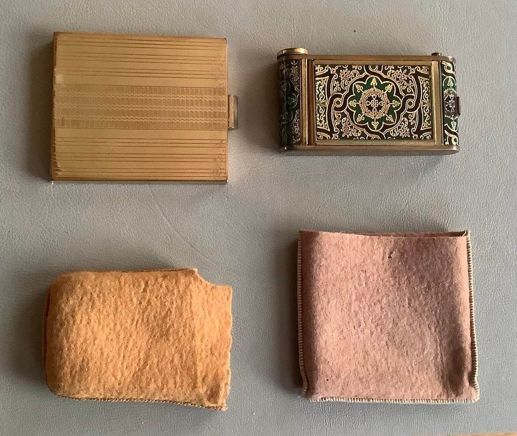 Set de maquillage ancien et boîte à poudre, Enlèvement ou Envoi
