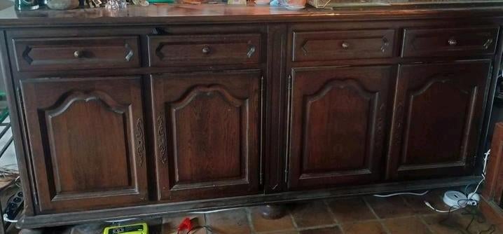 Massive eetkamer eik, dressoir, tafel en visselliee, Huis en Inrichting, Kasten | Dressoirs, Ophalen