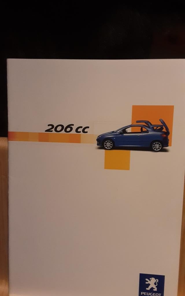 Brochure PEUGEOT 206 cc, Livres, Enlèvement ou Envoi, Comme neuf, Peugeot