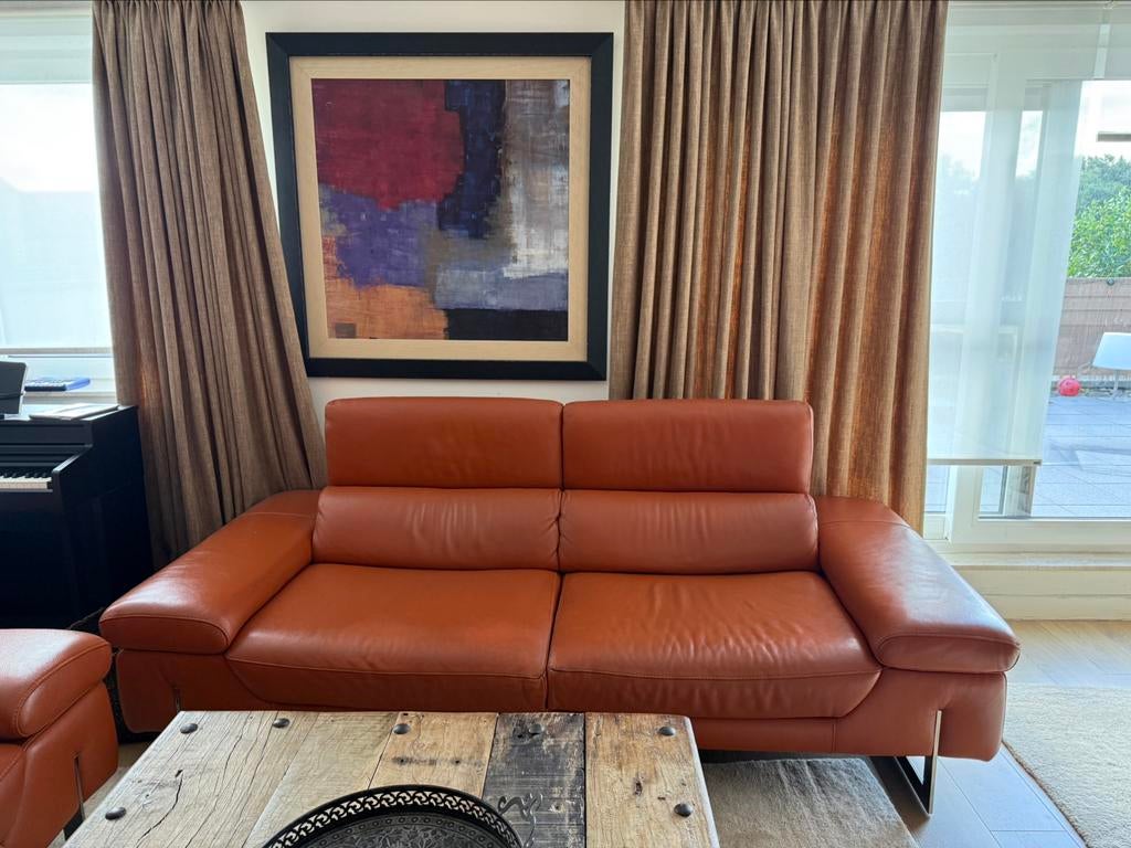 Lederen zetel, Ophalen, Zo goed als nieuw