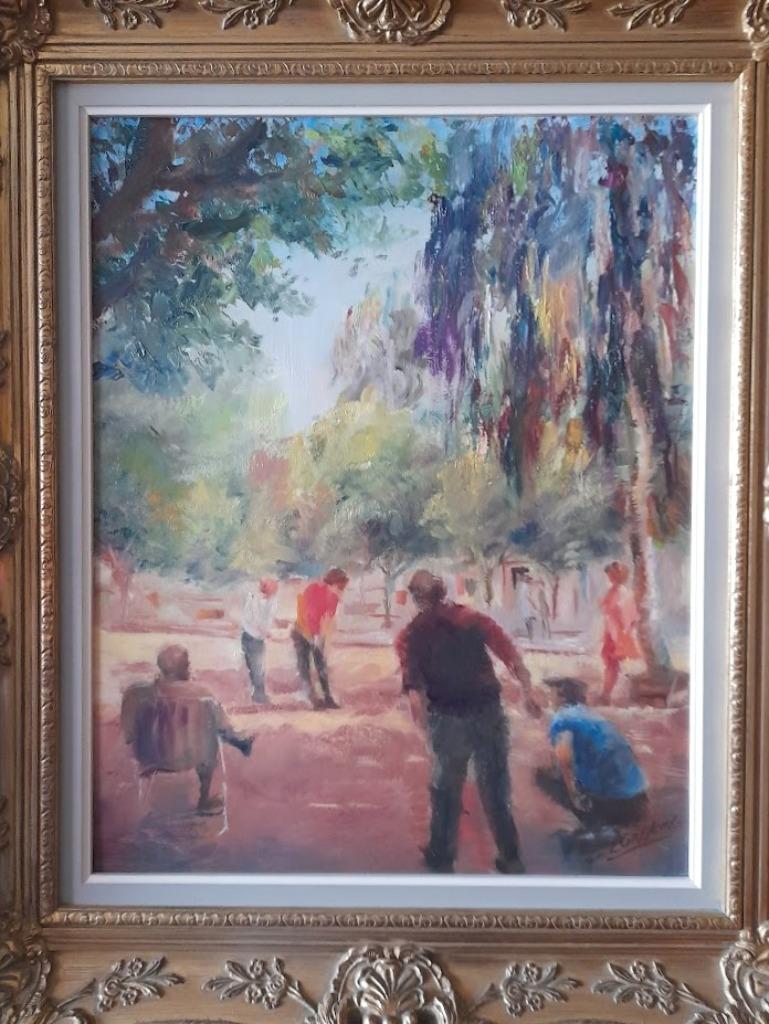 Huile sur panneau "Place de l'étang à Cannes" Gossens L. 194, Antiquités & Art, Enlèvement