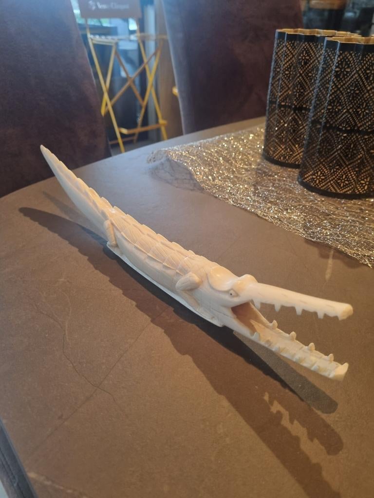 Ivoren krokodil, Antiek en Kunst, Kunst | Beelden en Houtsnijwerken, Ophalen