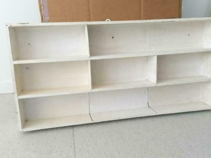 Rangement Vintage grande jolie étagère 1950s bois massif, Maison & Meubles, Enlèvement, Utilisé