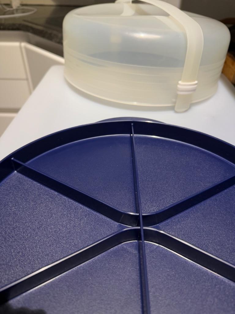 Nouveau plat à pâtisserie réglable Tupperware diamètre 32 cm, Maison & Meubles, Enlèvement ou Envoi, Neuf, Bleu, Récipient ou Bol