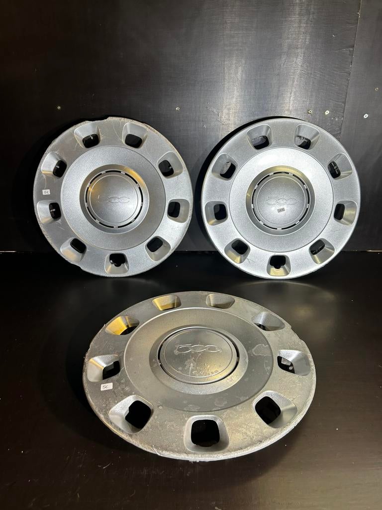 3 enjoliveurs d’origine Fiat 500 14", Enlèvement ou Envoi, Utilisé