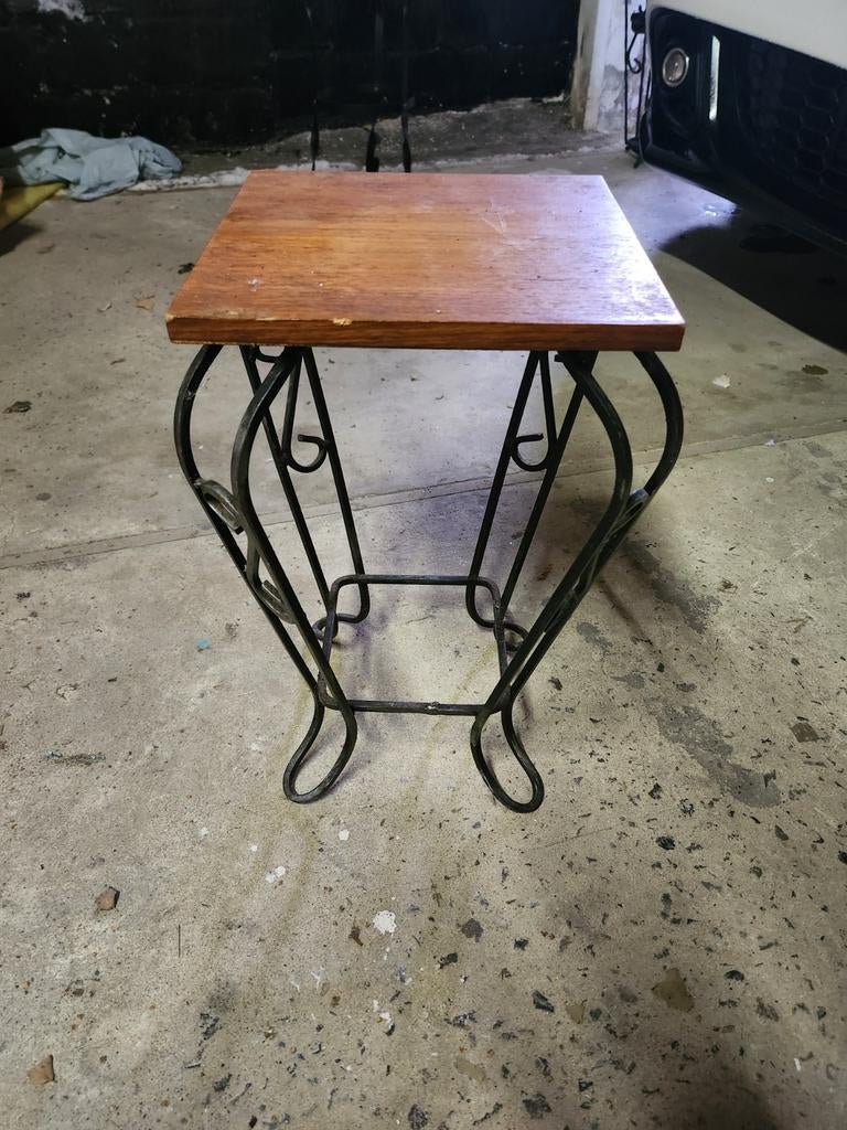 Table en bois et fer forgé, Maison & Meubles, Enlèvement ou Envoi