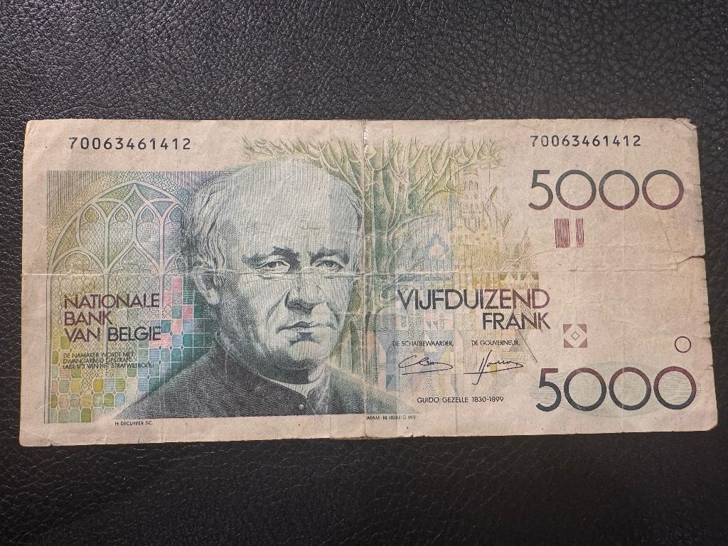 5000 Belgische frank, Ophalen of Verzenden, Bankbiljetten