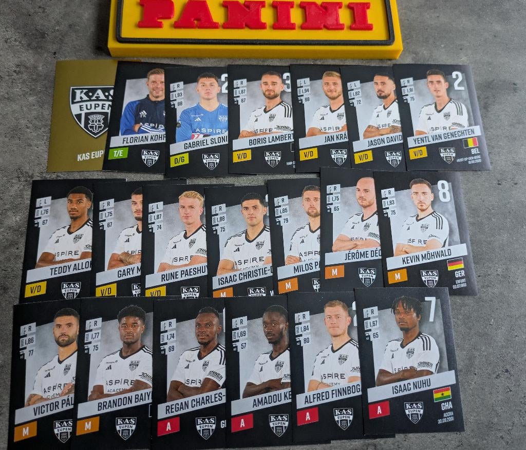 Panini FOOTBALL 2023/24 20 STICKERS KAS EUPEN  VOETBAL, Ophalen of Verzenden, Nieuw