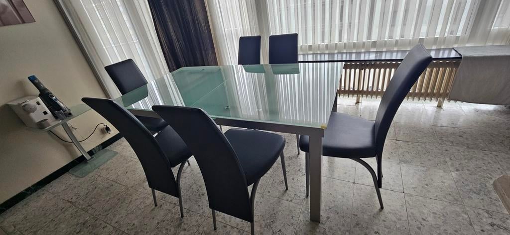 Table a manger extensible + 6 chaises très confortables, Maison & Meubles, Salles à manger complètes, Enlèvement, Utilisé