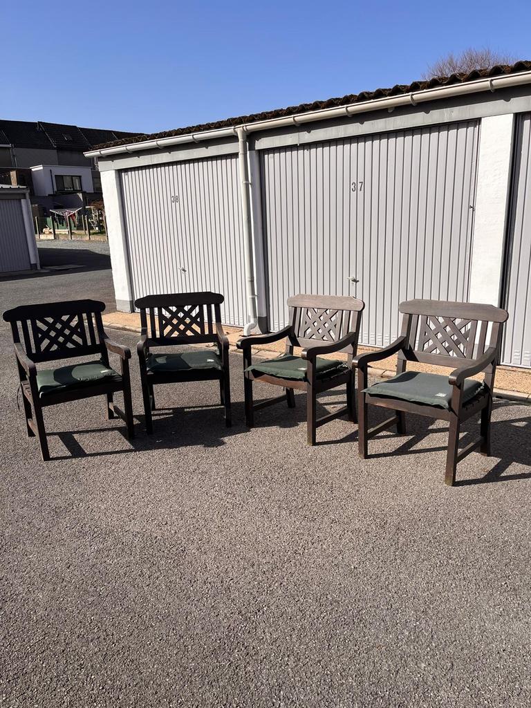 Tuinstoelen teak met kussens, Tuin en Terras, Ophalen, Gebruikt, Teakhout