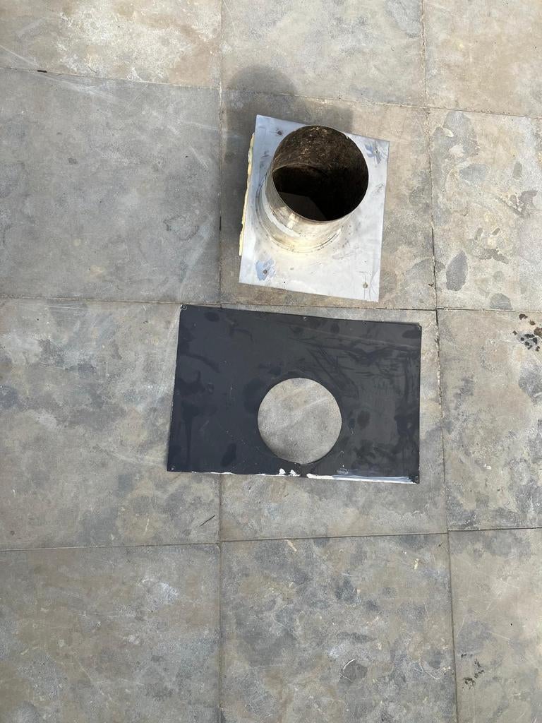 Plafonddoorvoer + afdekplaat 180mm, Doe-het-zelf en Bouw, Ophalen, Inox