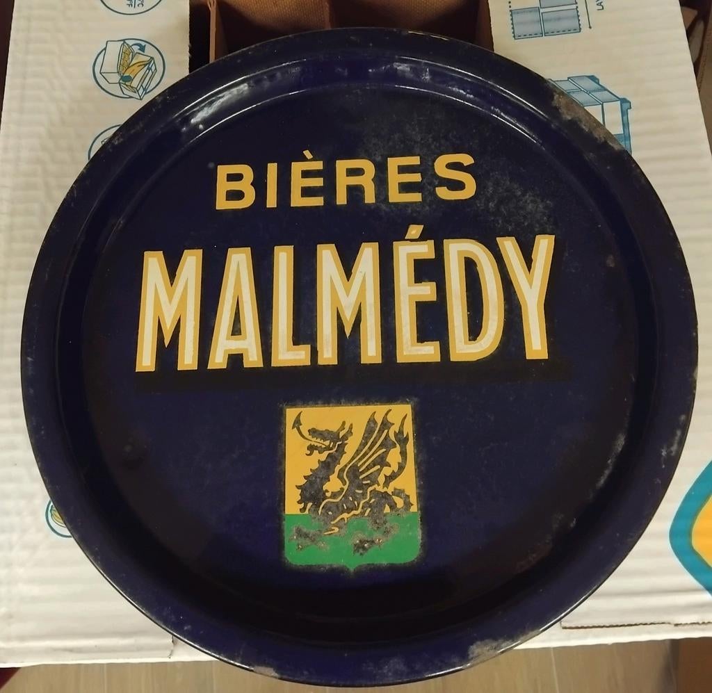 Plat en émail Bières Malmedy, Collections, Marques & Objets publicitaires, Enlèvement ou Envoi