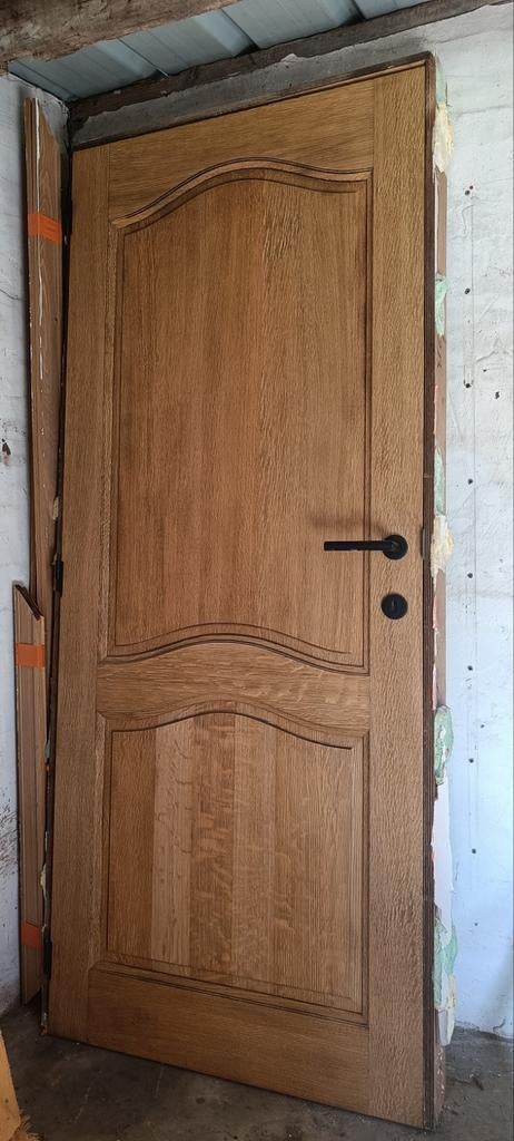 Massief eiken binnendeur, Doe-het-zelf en Bouw, Ophalen, 80 tot 100 cm, Binnendeur, Nieuw