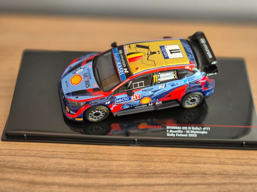 Hyundai i20 wrc 1/43 N T.Neuville-M.Wydaeghe Finland 2022, Enlèvement ou Envoi