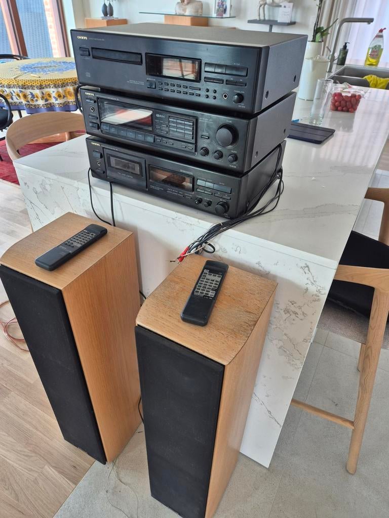 Complete Onkyo Hifi Set (Receiver, CD, Cass) + SC-595 boxen, Gebruikt, Losse componenten, Tuner of Radio, Ophalen