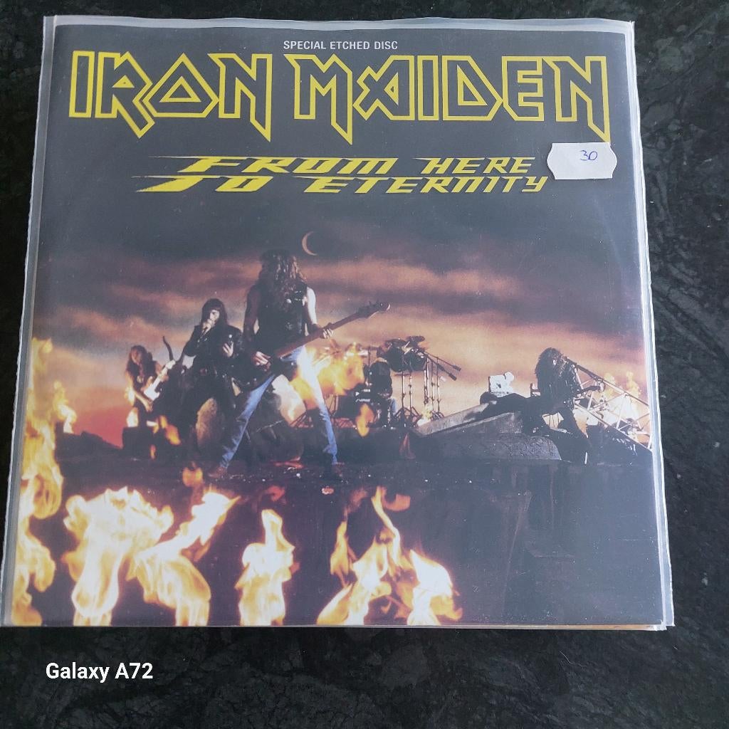 iron maiden from here to eternity etched disc, Cd's en Dvd's, Vinyl Singles, Gebruikt, 7 inch, Single, Ophalen of Verzenden