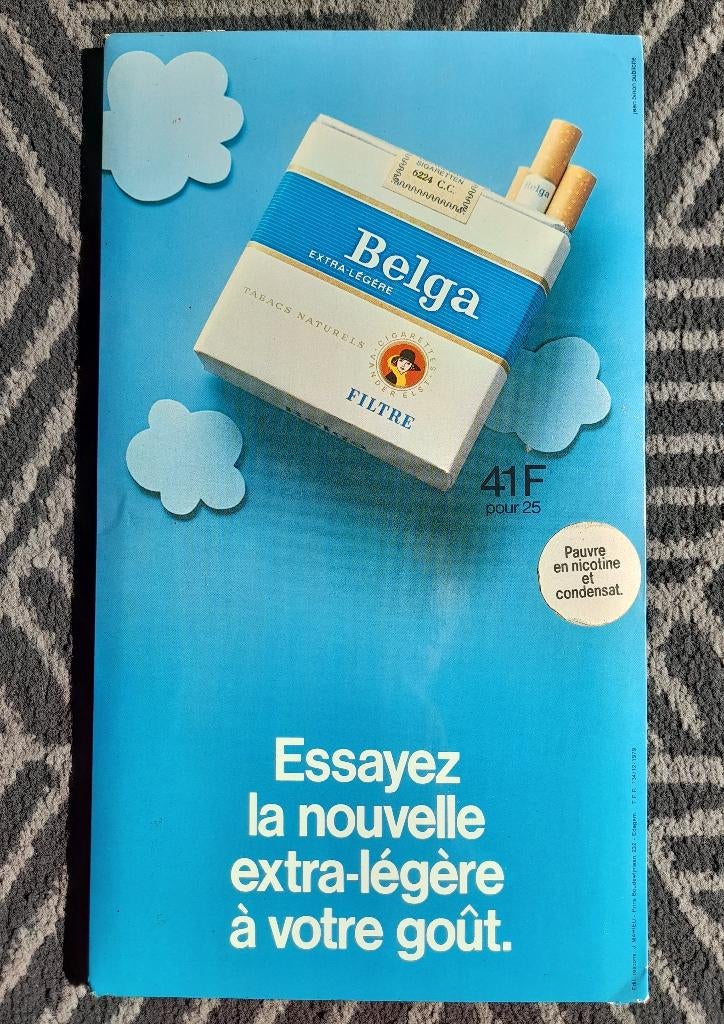 Karton reclame Belga  -  1979, Verzenden, Zo goed als nieuw